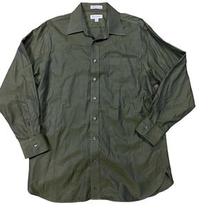 John W. Nordstrom 100% Egyptian Cotton Green Button Down Shirt Size 16/34